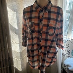 Pink and blue flannel